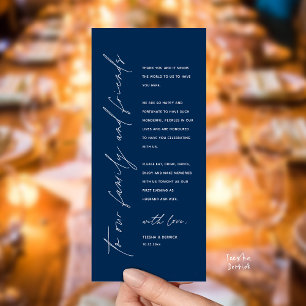 Bruiloftsreceptie Diner Modern Bedankkaart Programma