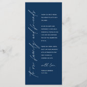 Bruiloftsreceptie Diner Modern Bedankkaart Programma (Voorkant)