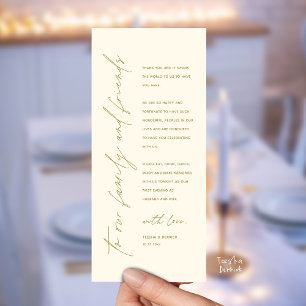 Bruiloftsreceptie Diner Modern Bedankt Kaart