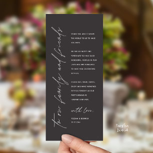 Bruiloftsreceptie Eetkamer Moderne Bedankkaart Programma
