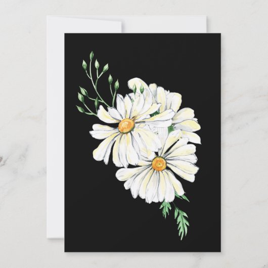 Bruiloftsreceptie met donkere tinten en witte made kaart (Achterkant)