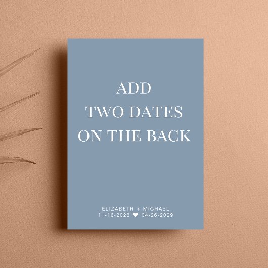 Bruiloftsreceptie Stof Blauw Bewaar de Datum Aankondiging