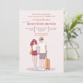 Bruiloftsreis Bruidsfeest Uitnodiging 2 (Staand voorkant)