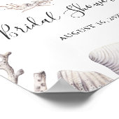 Bruiloftsschild Strand Zeeschelp en Koraal Poster (Hoek)