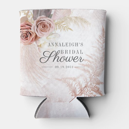 Bruiloftsscript Pampasgras Terracotta Blikjeskoeler (Voorkant)