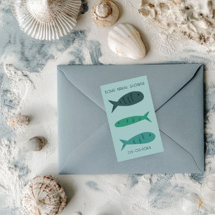 Bruiloftsshower aan zee Cute Fishes OP MAAT Rechthoekige Sticker