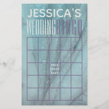 Bruiloftsshower BINGO Turquoise en Lavendel