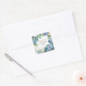 Bruiloftsshower Blauwe Hydrangea Dank je Vierkante Sticker (Envelop)