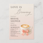 Bruiloftsshower 'Coffee Love is Brewing' QR-code Kaart (Voorkant)