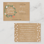 Bruiloftsshower displaykaart en -label in rustieke informatiekaartje (Voorkant / Achterkant)