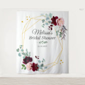 Bruiloftsshower Eucalyptus Fotohokje Achtergrond Wandkleed (Voorkant)