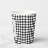 Bruiloftsshower geruit zwart wit Gingham Papieren Bekers (Links)