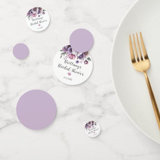 Bruiloftsshower Lavendel Waterverf Bloemen Confetti (Groep)