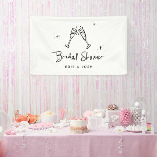 Bruiloftsshower modern natuurlijk elegant handgesc spandoek
