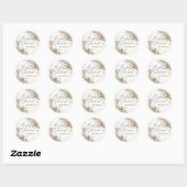 Bruiloftsshower pampagras modern zwart elegant vie ronde sticker (Vel)