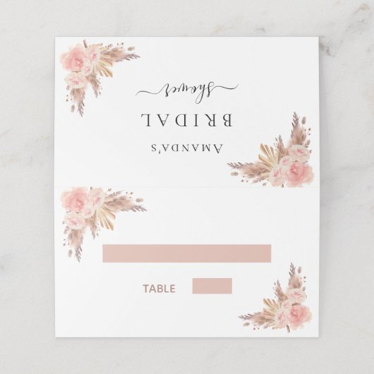 Bruiloftsshower pampagras roze goud blozende bloem (Buitenkant ongevouwen)