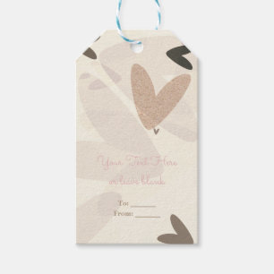 Bruiloftsshower Roze & Taupe Harten Chic Favor Cadeaulabel