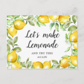 Bruiloftsshower Wijzig de Datum Citroenen Bloesem Briefkaart (Voorkant)