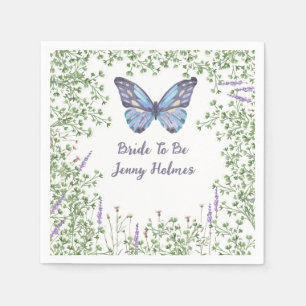 Bruiloftsshower Wilde Bloem Blauwe Vlinder Groener Servet