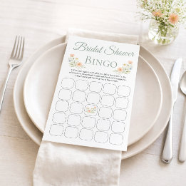 Bruiloftsshower Wildebloemen Bingo Spel