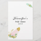 Bruiloftsspel Boho Veren Raad het Bruidsjurk Flyer (Achterkant)