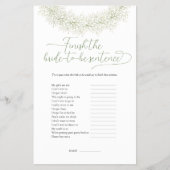 Bruiloftsspel Flyer 'Maak de zin af' (Voorkant)