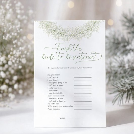 Bruiloftsspel Flyer 'Maak de zin af'