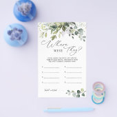 Bruiloftsspel Groene Decoratie Waar Waren Ze Flyer (Enkel)