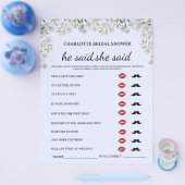 Bruiloftsspel 'Hij zei, zij zei' met bloemendecor Flyer (Enkel)