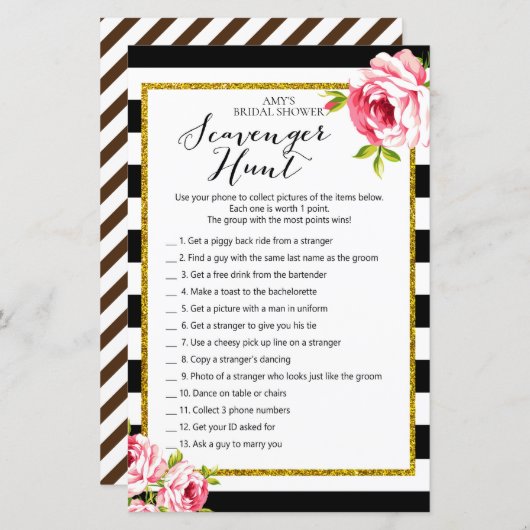 Bruiloftsspel - Schatzoeken (Voorkant / Achterkant)