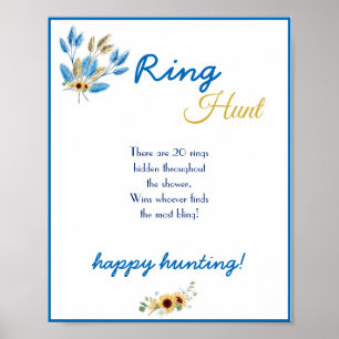 Bruiloftsspelbord voor ringzoeken poster