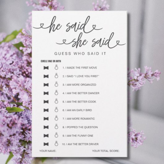 Bruiloftsspellen Hij Zei Zij Zei Raad eens