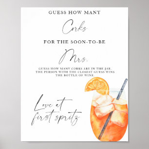 Bruiloftsspellen Raad Hoeveel Kurken Poster
