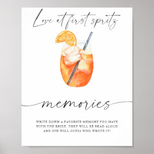 Bruiloftsspritz - herinneringen met de bruid  poster