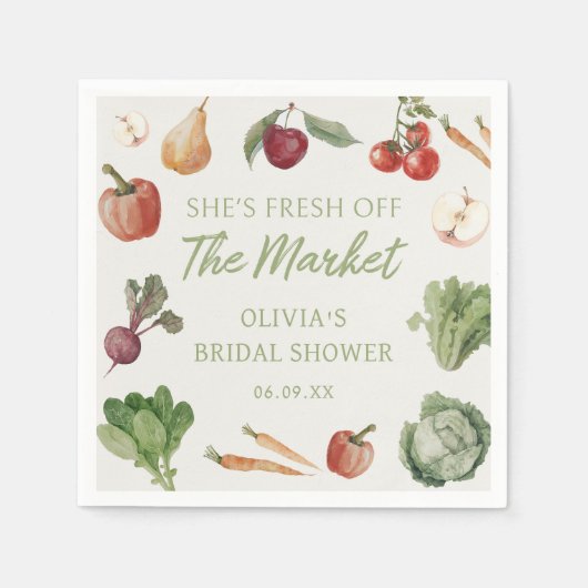 Bruiloftsspullen Vers Van De Markt Servetjes Servet (Voorkant)