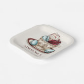 Bruiloftsthé kopje papieren bordje (Gebogen)