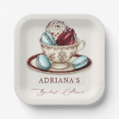 Bruiloftsthé kopje papieren bordje (Voorkant)
