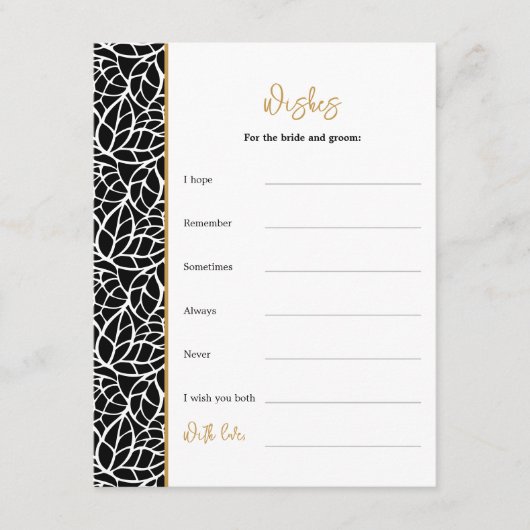 Bruiloftsthema Bladeren Wensen aan Bruid & Bruideg Informatiekaartje (Voorkant)