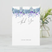 Bruiloftstuin Bruidsmeisje Paars Bloemmotief Bedankkaart (Staand voorkant)