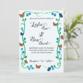 Bruiloftsuitnodiging Butterfly Kaart (Staand voorkant)