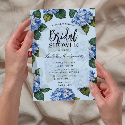Bruiloftsuitnodiging Hydrangea Kaart