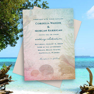Bruiloftsuitnodiging Living Seas Coastal Wedding C Kaart