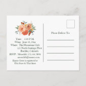 Bruiloftsuitnodiging met herfstbloemen uitnodiging briefkaart (Achterkant)