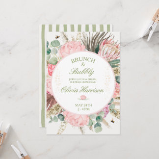 Bruiloftsuitnodiging voor brunch en bubbels kaart