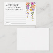 Bruiloftswijsheidkaart met bloemenslinger informatiekaartje (Voorkant / Achterkant)