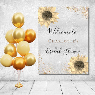 Bruiloftszonneschijn zonnebloemen zilver goud welk poster