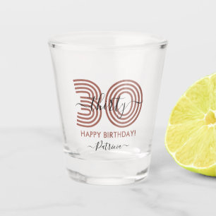 Bruin 30e verjaardag Shot Glass Glas