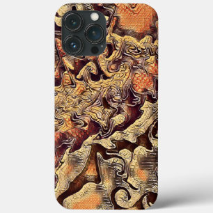 Bruin Abstract Cool Guys Ontwerp Mannelijk iPhone 13 Pro Max Hoesje