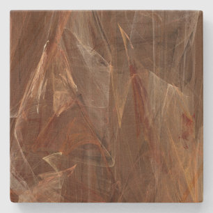 Bruin Abstract Fractal Square Onderzetter