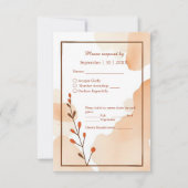 bruin abstract rustiek Boho Waterverf Lijst RSVP Kaartje (Voorkant)